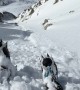 Man Slides Down Mini Avalanche in the Pyrenees