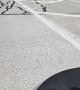 Biker Dodges Car and Dangerous Sign by an Inch