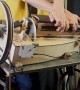Electric Hurdy-Gurdy On Sewing Machine Crank