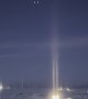 Frosty Tundra Morning Creates Light Pillars