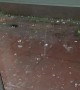 Hail Storm Damages Glass Door