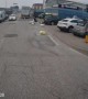 Mini Truck Toppled By Curb Crashes Into Semi