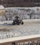 UTV Drifts Through Snow And Spins Giant Bowl Of Passengers