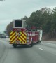 Tiller Fire Truck Drifts Around Turns