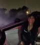 Woman Dances in Front of Her Flipped Tesla