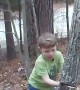 Little Man with Cuts Down His First Tree