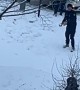 Friendly Snowball Fight Between Police and Neighborhood Kids
