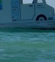 Floating Ice Cream Truck On Boat Platform