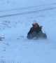 Woman Breaks Collarbone in Sledding Accident