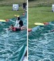 Dog Joins In On A Slip And Slide