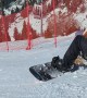 Snowboarder's Edge Catch Almost a Clear Backflip