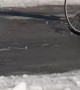Riding a Bicycle in the Snow With No Tires