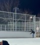 Girl Falls Backwards on Ice Skates