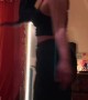 Black Cat Loves Pole Dancing With Her Owner