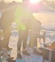 Neighbors Hangout on an Ice Carousel