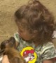 Toddler Singing Lullaby to Baby Goat