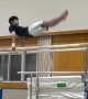 Gymnast Crashes Hard During Practice