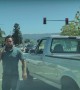 Erratic Driver Leaves Truck To Start Shouting