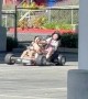 Little Sis Snoozes Through Wild Go-Kart Ride