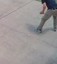 Mailman Draws Smiling Face In Sidewalk Chalk
