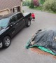 Lightning Strikes Close to Family in Driveway