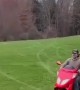 Moped Full Sends Over Hill and Crashes