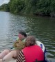 Family Flips the Boating Inflatable