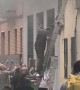 People Escape Burning Building