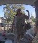 Woman Startled by Bee Takes a Big Tumble