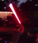 Dad Takes Lightsaber Duel a Bit Too Seriously