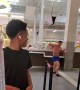 Dancing Buff Guy at Mall Food Court