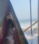 Big Wave Soaks Seashore Relaxation