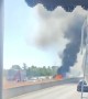 Car Burning After Crash