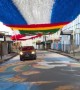 World Cup Fans in Brazil Decorate Street With Massive Flags