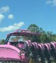 Bright Pink Boat Turns Heads on Florida Highway