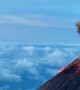 Scenic Volcanic Eruption at Sunrise